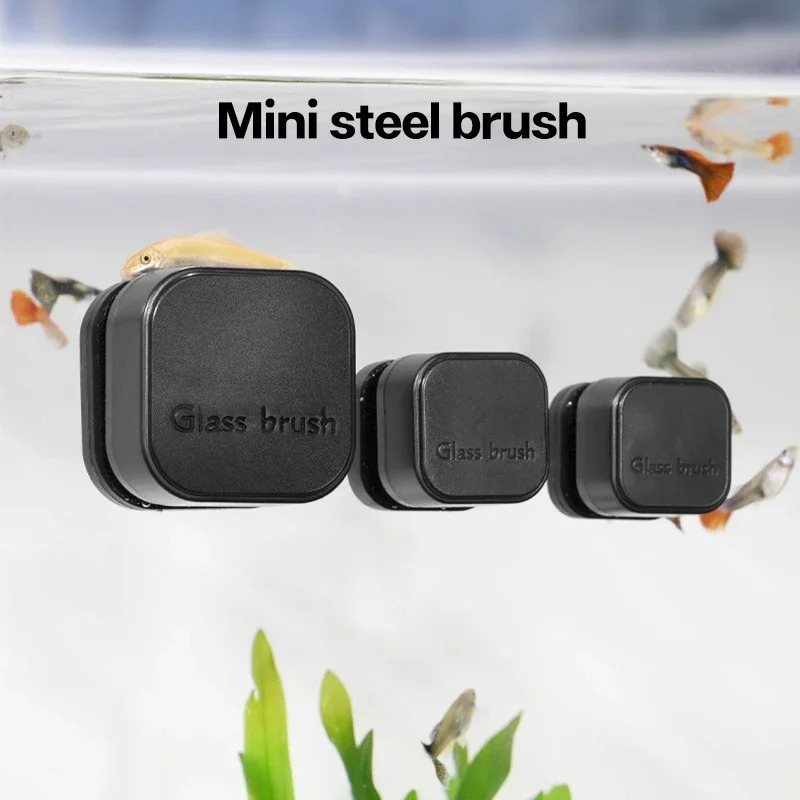 Marine Aquarium Glass Cleaner - Mini cepillo magnético cuadrado, limpiador de