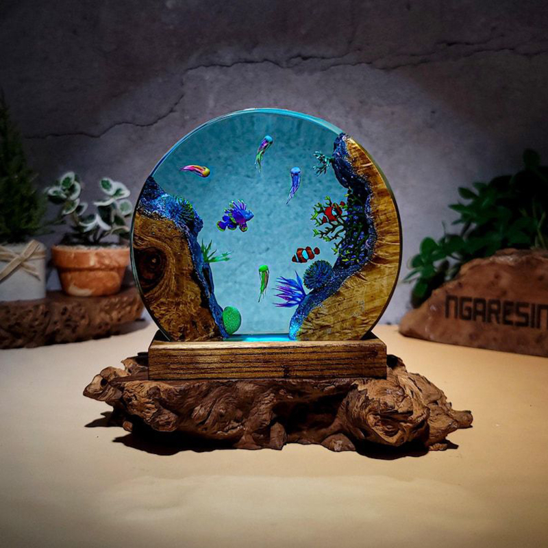 Aquarium & Marine Museum - Lámpara de Mesa de Resina con