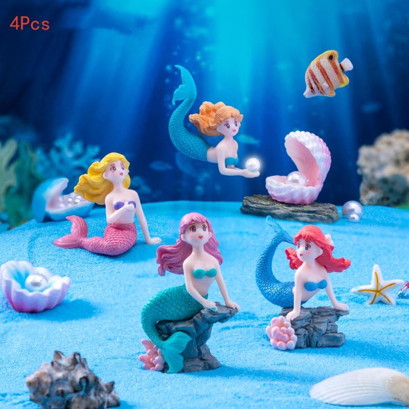 Marine Aquarium All In One - 4 Piezas de Adornos de Sirena
